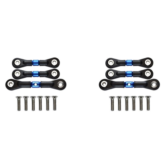 6Pcs Steering Link Rod Servo Rod for -02 -02T TT02 TT02T 1/10 RC Car Upgrade Parts Accessories,Blue