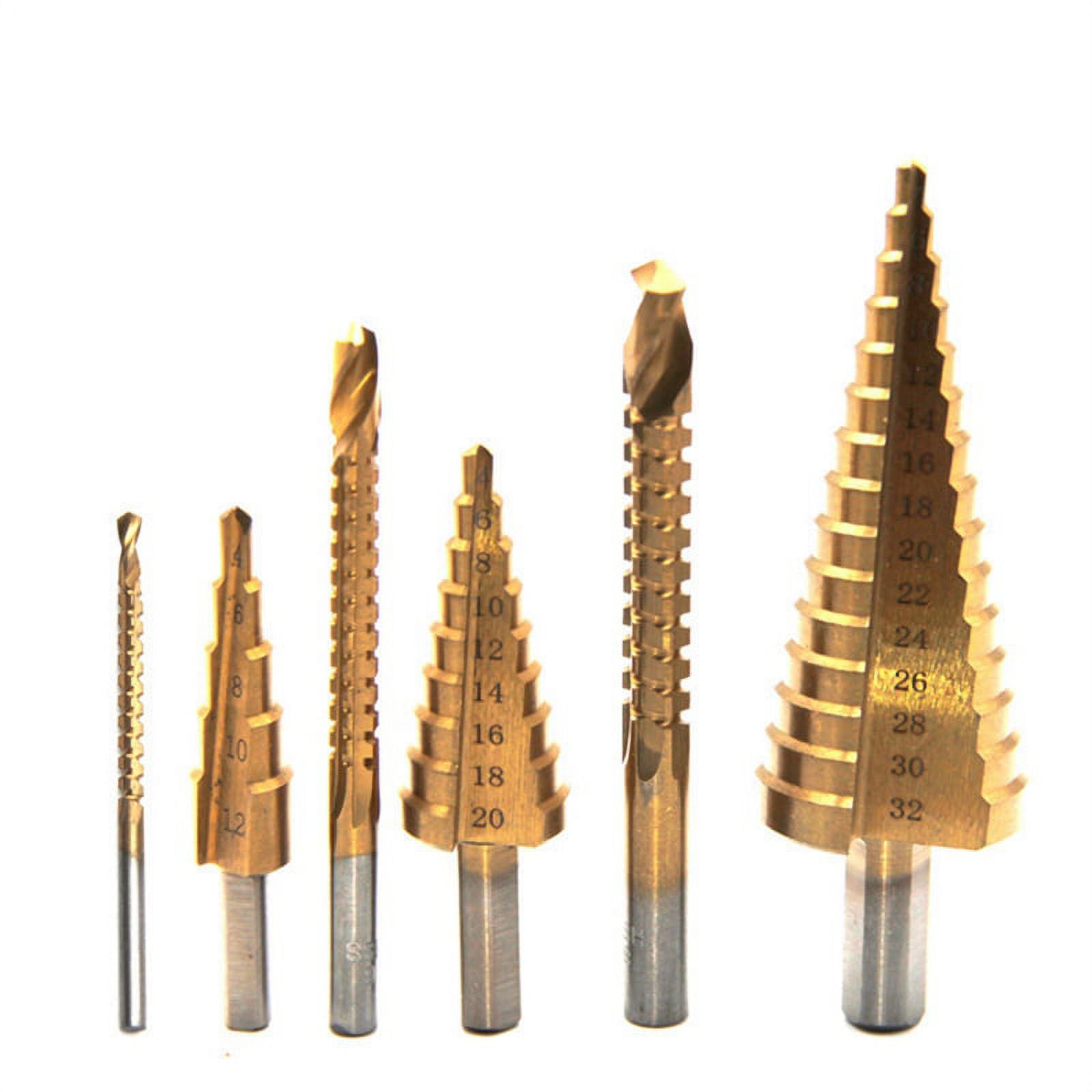 6Pcs Step Drill Bit Slot Broaching Saw Drill Set Countersink for Metal