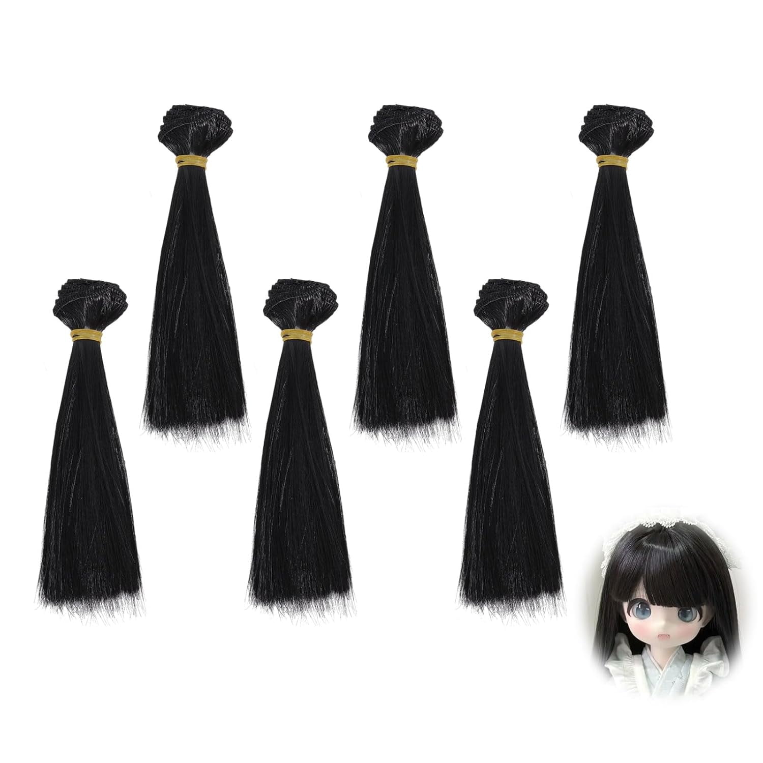 Assorted Hair & Accessory Kit with Black Wig ONECHULY Hair deep and body Headband Wig Human Hair None  main image 2