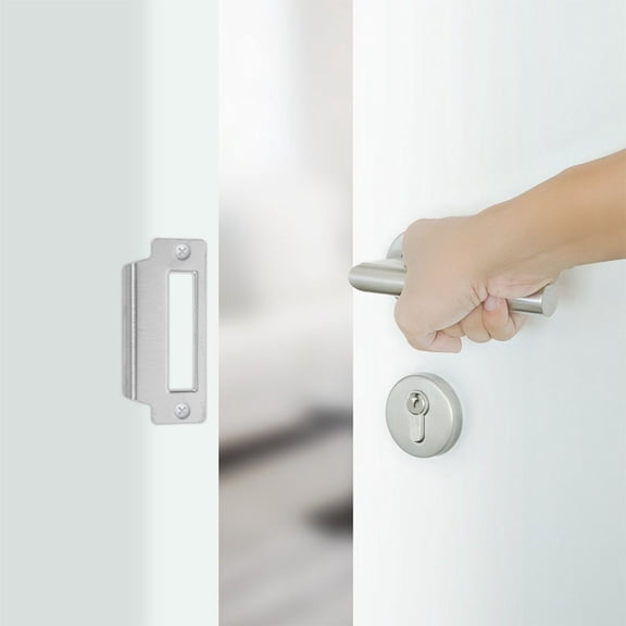 6Pcs Strike Plate Door Reinforcement Security Plate Device for Wooden Doors Silver