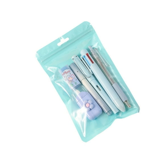 6Pcs Student Stationeries Set with Retractable Gel Pen Multicolored Pen Eraser Pencil Marker White out Correction Tape