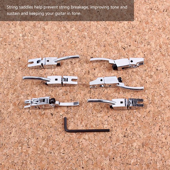 6Pcs Sturdy Metal String Saddles for Electric Guitar Tremolo Bridge Double Locking System