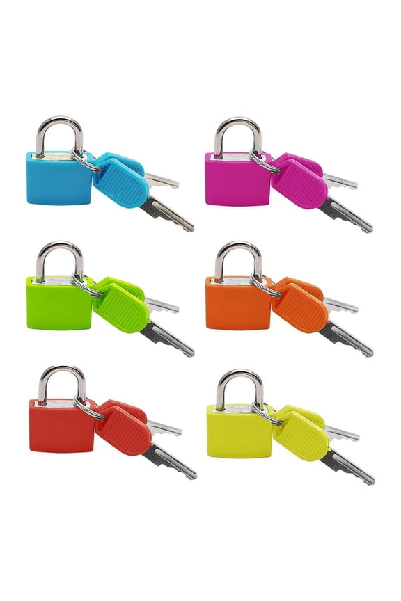 6Pcs Suitcase Locks with ,Small Luggage Padlocks Metal Padlocks Mini Keyed Padlock for School Gym Classroom