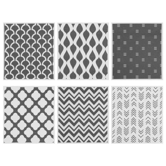6Pcs Swedish Dishcloths Highly Absorbent Kitchen Dish Cloths Reusable Dish Towels Non Scratch Dish Rags Soft Cotton Cleaning Cloth for Washing Cleaning Scrubbing Kitchen Dishes Bathroom