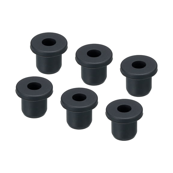 6Pcs T Shape Rubber Grommet Mount Dia 10mm ID 6mm H 11mm Seal Protection Hole Plugs Cable Pipe Black