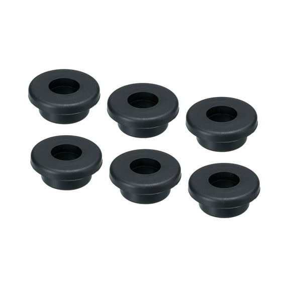 6Pcs T Shape Rubber Grommet Mount Dia 25mm ID 15mm H 15mm Seal Protection Hole Plugs Cable Pipe Black