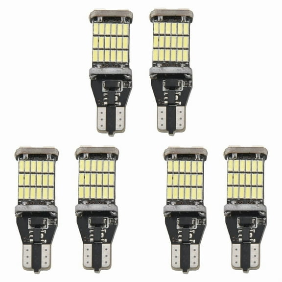 6Pcs T15 W16W LED Backup Light Bulb 920 921 912 Error Free 4014 45Smd Highlighting Brake Light Bulb Dc12V,6 x T15 LED bulb,white