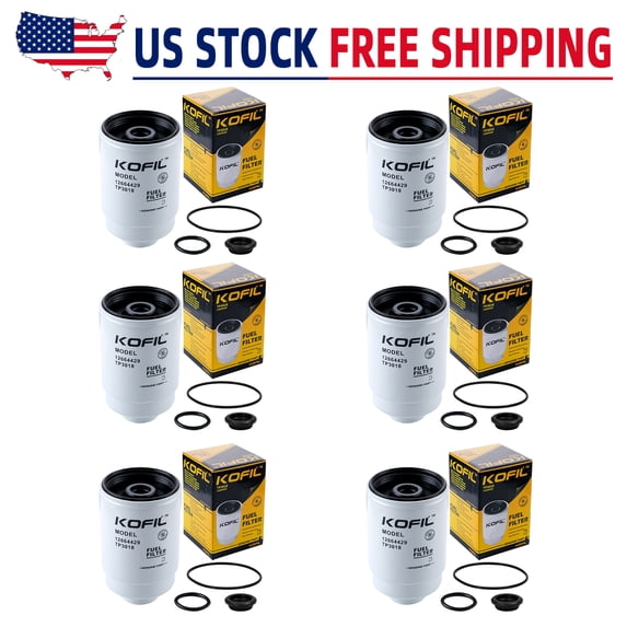 6Pcs TP3018 Fuel Filter for Duramax 6.6L 2001-2016 Chevy Chevrolet Silverado/GMC Sierra Engine Replaces TP3012 19305685