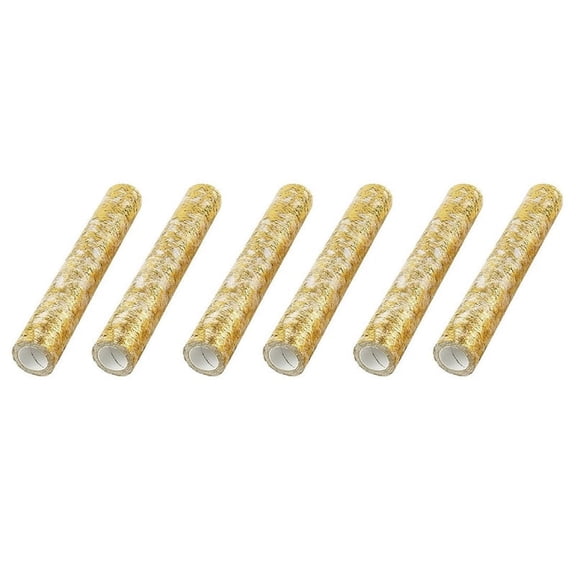 6Pcs Table Runner, Sparkling Polyester Tulle Ribbon Roll with Gold Foil,Birthday Wedding Christmas Decor