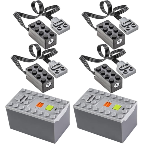 6Pcs Technical-Parts Power-Function-Kits Set AAA Battery-Box Small-Motor Compatible with Major Brand Building Block Toy Cars