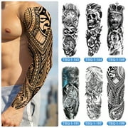 6Pcs Temporary Fake Tattoo Full Sleeve Leg Arm Waterproof Stickers Men Women