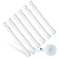 thumbnail image 1 of 6Pcs Tension Rod,Small Tension Rods for Windows,No Drilling Rustproof Spring Adjustable Short Tension Rod for Wardrobe Bars,Bookcase (White,7-11 inch), 1 of 7