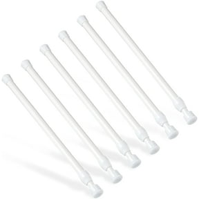 6Pcs Tension Rod, Tension Rods for Windows, No Drilling Rustproof Spring Adjustable Tension Curtain Rod for Doors, Windows, Wardrobe Bars, Drying Support Rods (White, 12-20 inch)