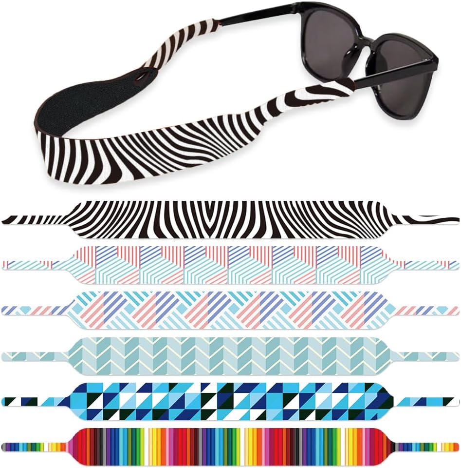 Texture Sunlass 6Pcs Texture Floating Sunglass Straps Lightweight Neoprene Glasses ...