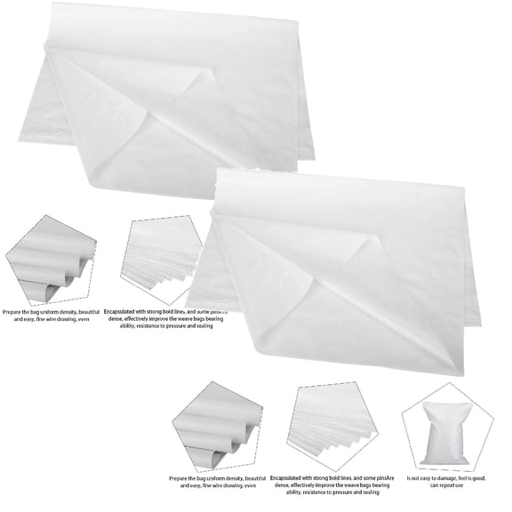 6Pcs Thick Hite Plastic Woven Bag Flooding Sandbag Protection Packaging Bags 15X24In Rack