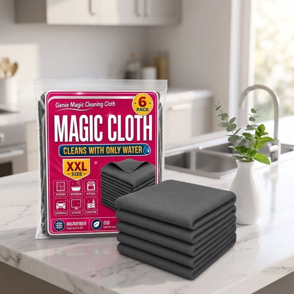 6Pcs Thickened Magic Cleaning Cloth, Reusable Lint Free Microfiber Cleaning Rag, Magic Cleaning Wipes for Glass,Window, Mirror, Cars