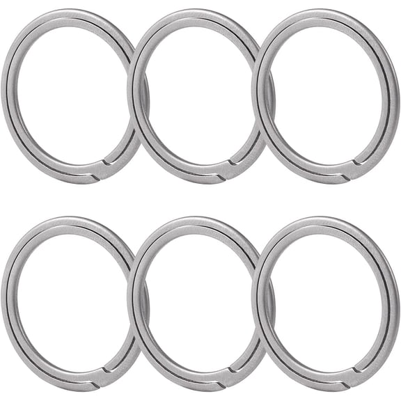 6Pcs Titanium Key Ring Side Pushing Key Rings Quick Release Key Ring Key Organizer Kit Titanium Metal Split Rings for Keychains Pet Collar Jewelry Making Silver DIY