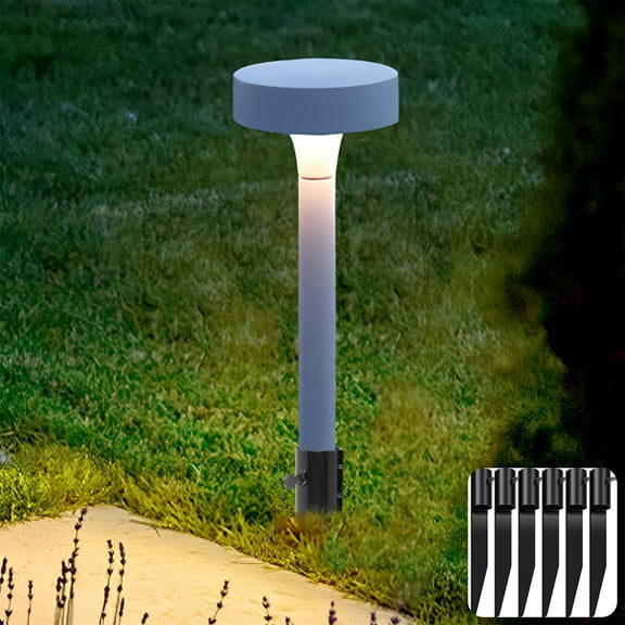 6Pcs Torch Stakes Heavy Duty Carbon Steel Solar Light Ground Spike Outdoor Metal Flag Stakes Umbrella Stakes Universal Light Stakes Landscape Lamps Pole for Solar Lights Outdoor Garden