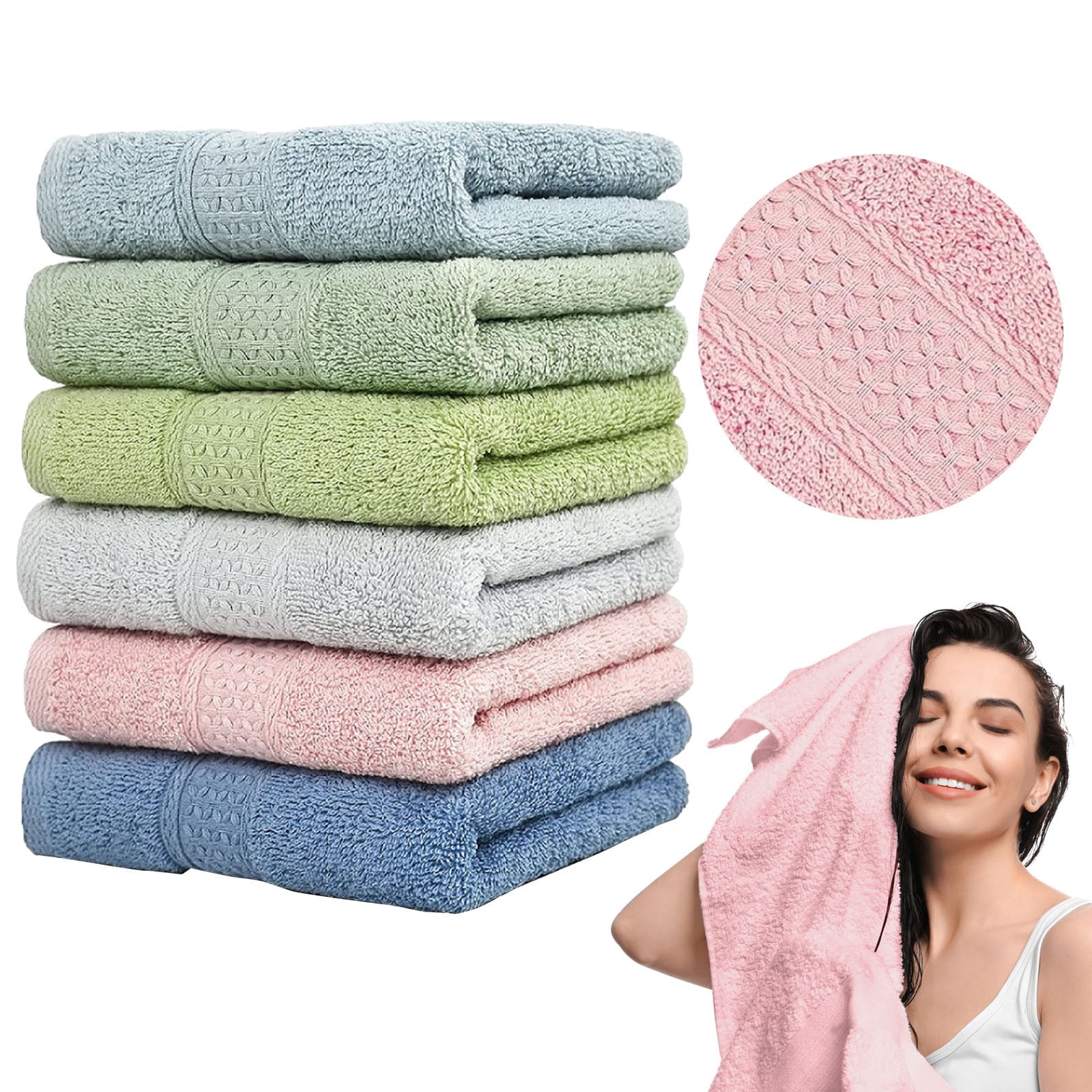 6Pcs Towel Clearance! Hand Towels Set Cotton Soft Hand Shower Towels Set for Bathroom 29 Towel ...