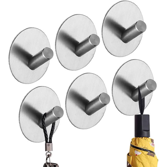 6Pcs Towel Coat Hooks Bathroom Clothes Hotel Closet Sponges