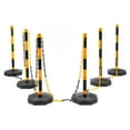 thumbnail image 1 of 6Pcs Traffic Cone Adjustable Delineator Safety Post with Fillable Base Chains, 1 of 18