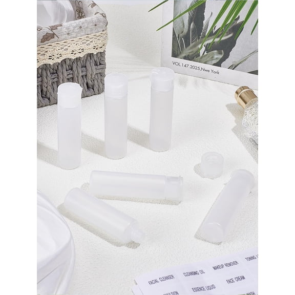 6Pcs Transparent PE Plastic Flip Top Cap Bottles 18ml Travel Bottles with PP Plastic Caps Mixed Color Cosmetic Containers for Lotion Shampoo Cream Personal Care 8.15x2.1cm Multi-color