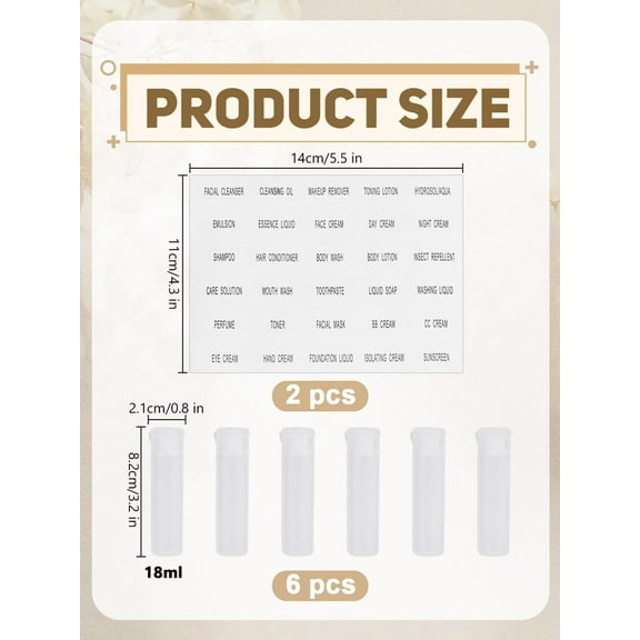 6Pcs Transparent PE Plastic Flip Top Cap Bottles 18ml Travel Bottles with PP Plastic Caps Mixed Color Cosmetic Containers for Lotion Shampoo Cream Personal Care 8.15x2.1cm