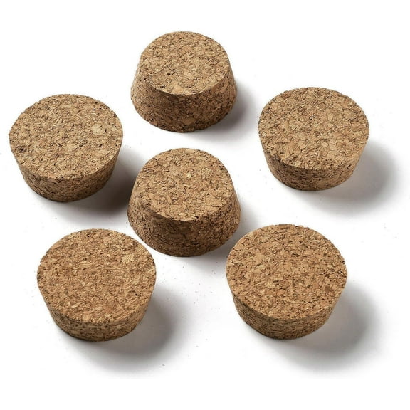 6Pcs Trapezoid Cork Bottle Stoppers Natural Soft Wood Corks Camel Wine Bottle Stopper for Beer Wine Bottles Crafting Decor DIY Arts Valentine's Day Elegant Gifts 43x17.5mm