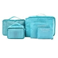 thumbnail image 1 of 6Pcs Travel Storage Bag Set For Clothes Luggage Packing Cube Organizer Suitcase Polyester,Cotton, Blue One Size, 1 of 3