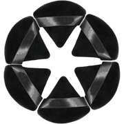 6Pcs Triangle Cosmetic Powder Puffs Pure Cotton Triangle Wedge Shape Designed with Strap for Contouring, Under Eyes and Corners Cosmetic Tool for Makeup Face Powder, Black