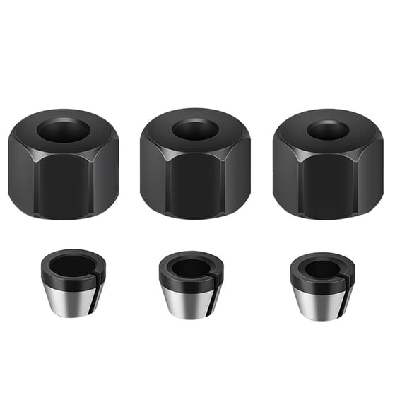 6Pcs Trimmer Collet Chuck Router Bit Engraving Trimming Machine 1/4Inch 6Mm 8Mm
