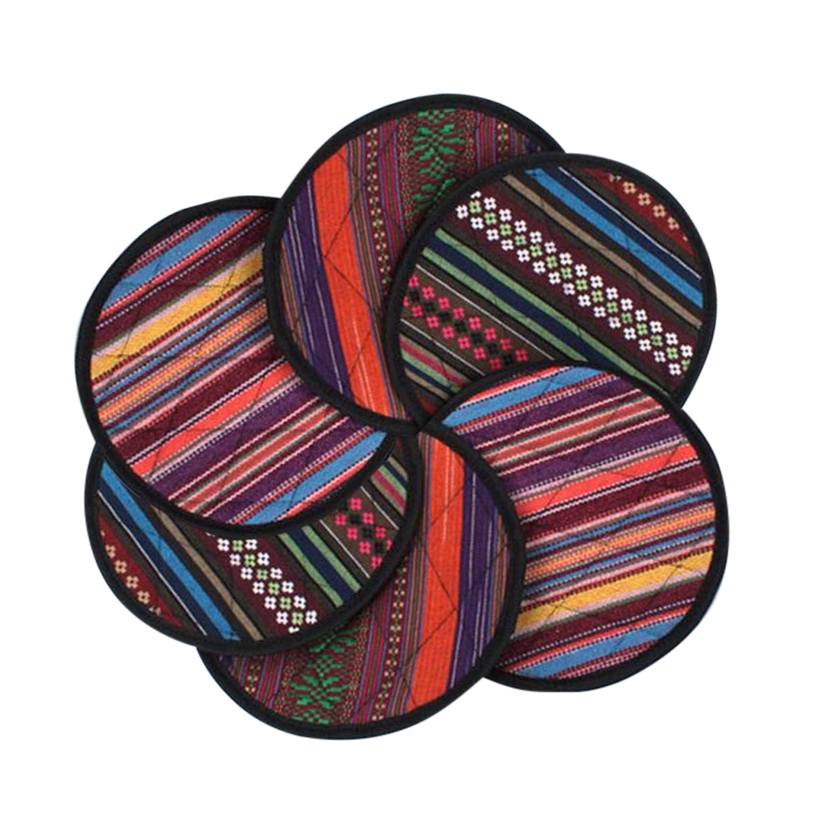 6Pcs Trivets For Hot Pots And Pans Vintage Ethnic Floral Silicone Pot