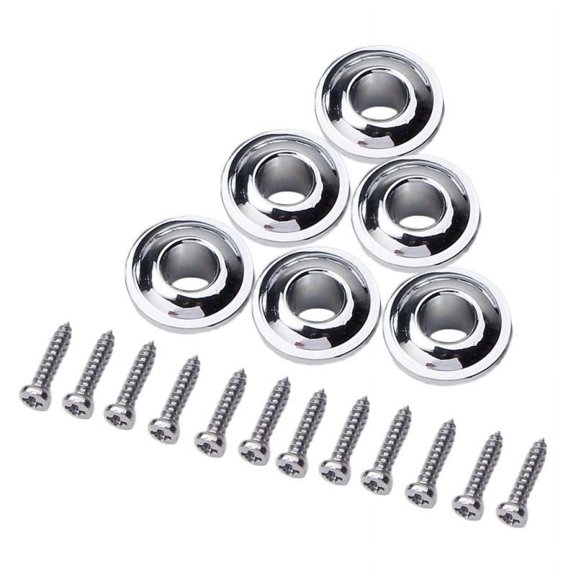6Pcs Tuner Conversion Bushings Adapter Ferrules Chrome