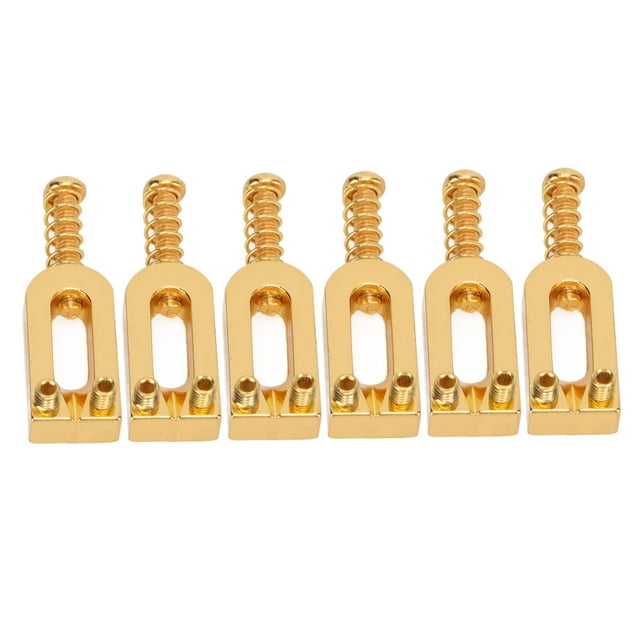 6Pcs U Shaped Electric Guitar Bridge Saddles Tremolo Metal Roller Screw Saddle ReplacementGold
