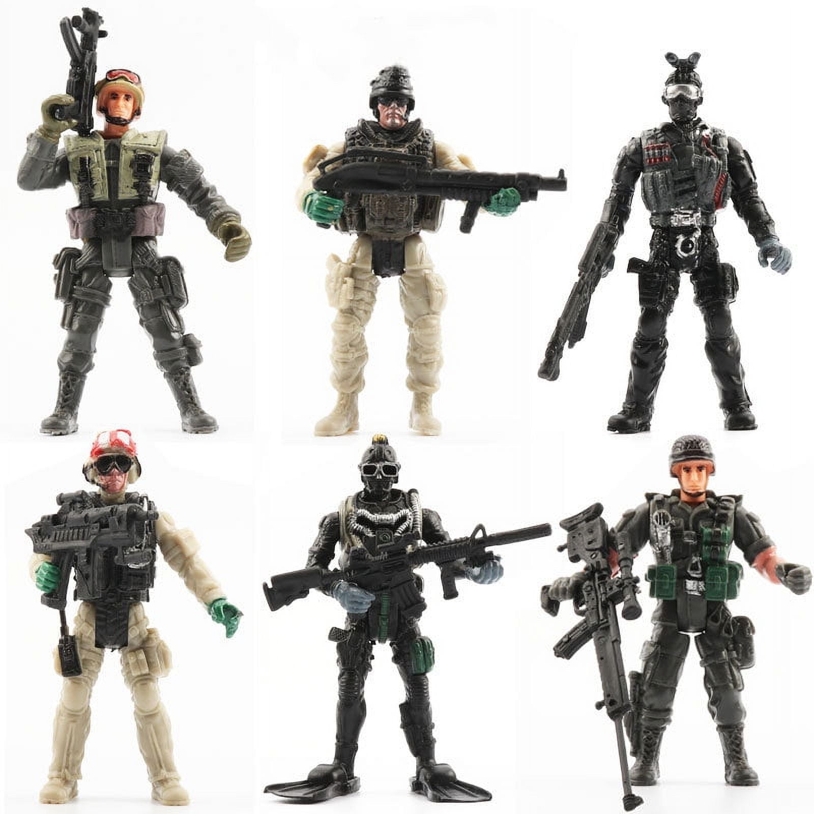 6Pcs US Army Men Military Toy Soldiers SWAT Team Toy Soldiers Action