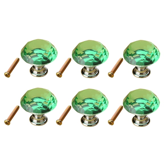 6Pcs Ultra-light 40mm k9 Crystal Cabinet Knobs Drawer Knobs Pull Crystal Glass Diamond Cabinet Dresser Pulls Cupboard Knobs with Screws for Kitchen Office Bathroom Cabinet