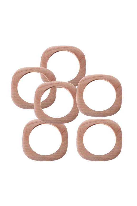 6Pcs Unfinished Wooden Wood Bangle Bracelets Bangle Women Girls