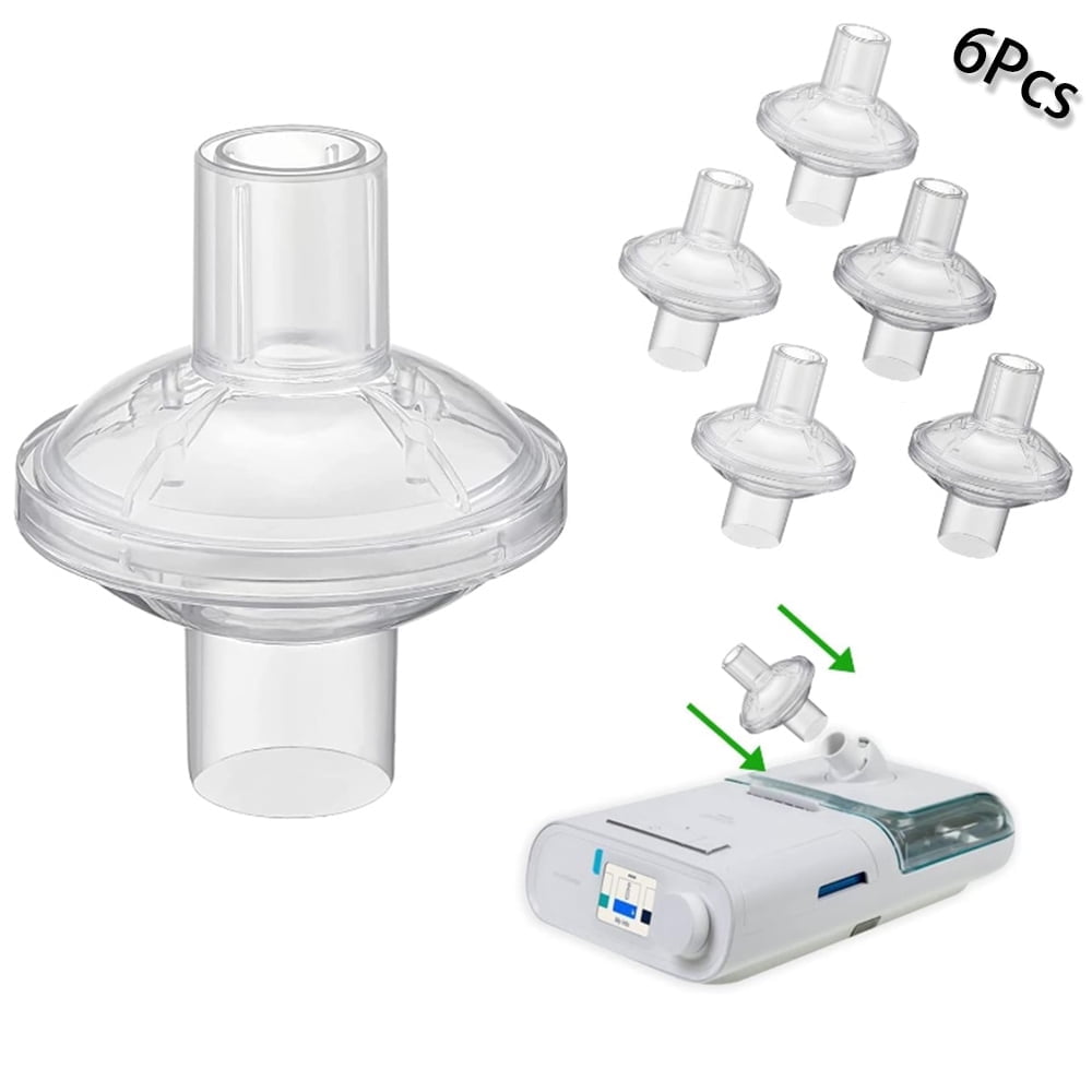 6Pcs Universal Filters for ResMed CPAP Machines, Individually Packing Disposable CPAP Air Dilters, Compatible with 22mm Tubing and 25mm Mask Elbow