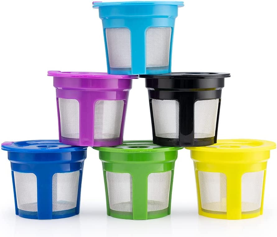 6Pcs Universal Reusable Coffee Filter Cup, K Coffee Pods Refillable K