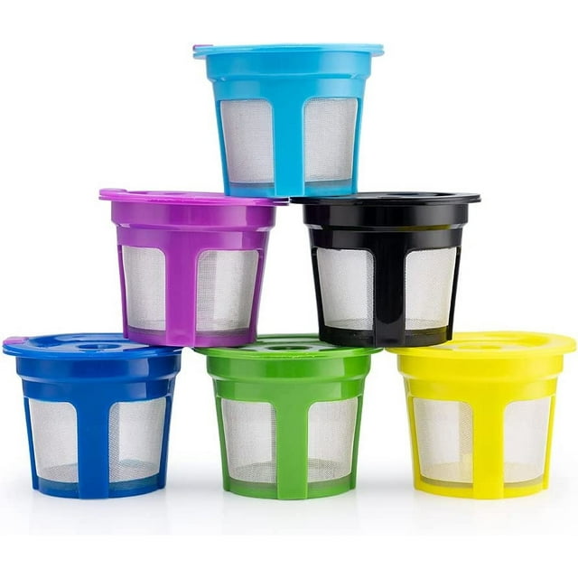 6Pcs Universal Reusable Coffee Filter Cup, K Coffee Pods Refillable K