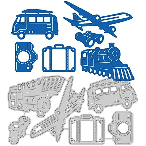 6Pcs Vehicles Tools Metal Cutting Dies Travel Tool Die Cuts for DIY Scrapbooking Easter Birthday Wedding Cards Making Album Envelope Decoration