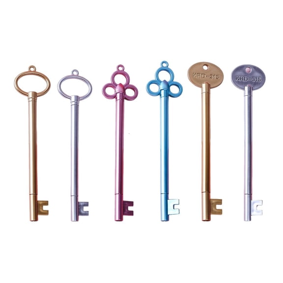Giaone 6Pcs Novelty Key Shaped Gel Pen 0.38MM Needle Tip Write Smoothly Quick Dry