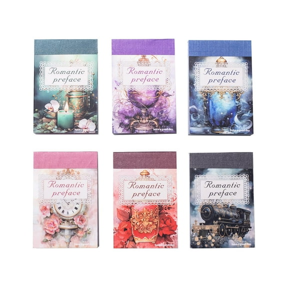 6Pcs Vintage Washi Sticker Book Set, Scrapbook Supplies for Junk Journals, DIY Crafts, and Aesthetic Decorations, Romantic Preface