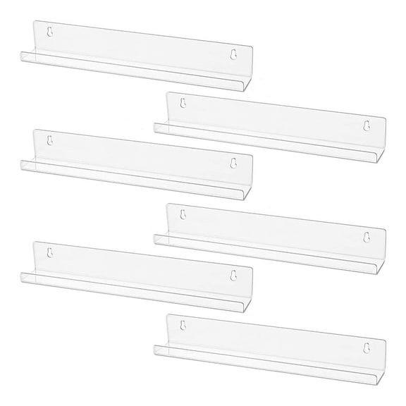 6Pcs Vinyl Record Wall Mount Shelf Set of Album Holders for Hanging on Walls - Shelves Albums or Children's Books