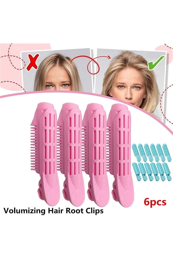 6Pcs Volumizing Hair Root Clip, Naturally Fluffy Hair Clip Hair Volimizing Clips Hair Root Self Grip Volume Hair Root Clip Styling Tool(Pink or Blue)