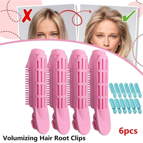 6Pcs Volumizing Hair Root Clip, Naturally Fluffy Hair Clip Hair Volimizing Clips Hair Root Self Grip Volume Hair Root Clip Styling Tool(Pink or Blue)