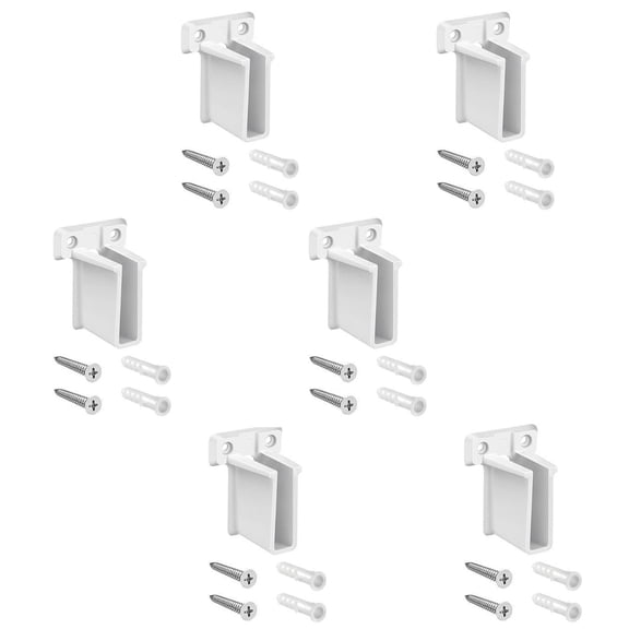 6Pcs Wall Mounted Plastic Shelf Brackets Sturdy Support for Wire Closet Organizers Includes Installation Screws