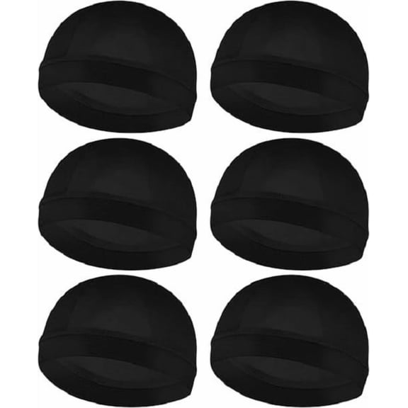 6Pcs Wave Cap for Men Silky Durags Elastic Band Wave Caps for 360 540 720 Waves