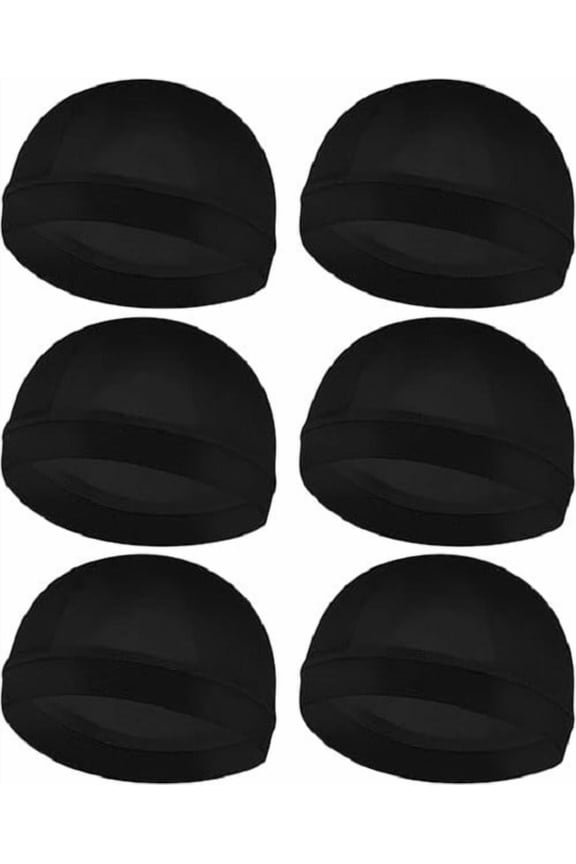 6Pcs Wave Cap for Men Silky Durags Elastic Band Wave Caps for 360 540 720 Waves