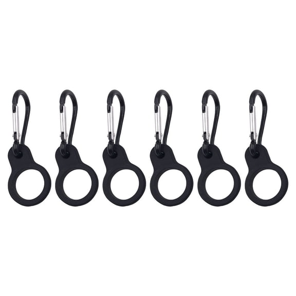 OUNONA Black Silicone Bottle Carrier with Good Elasticity for Outdoor Use and Various Bottle Sizes 6 Pieces